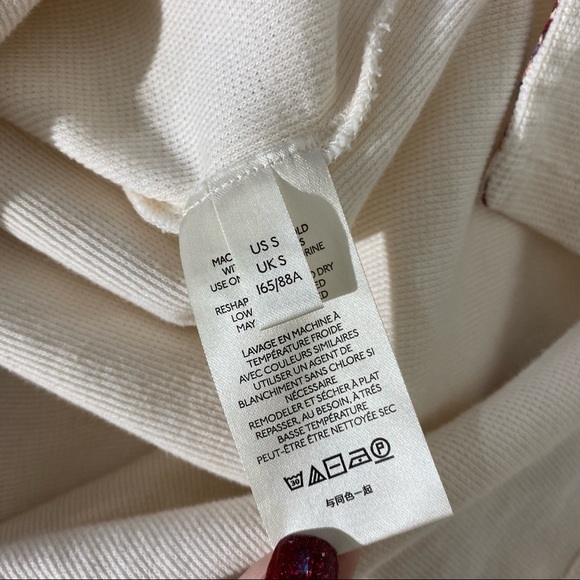 ANTHROPOLOGIE Annette Cream Waffle Knit Floral Sleeve Thermal Tee - Picture 7 of 7